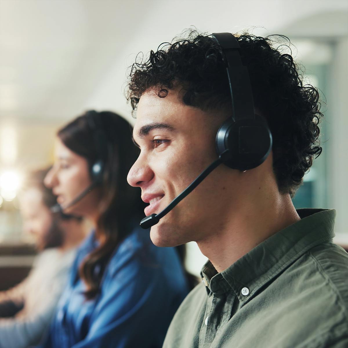 Contact center, business man or consulting for support, feedback or quality assurance at night. Call monitoring specialist, coworking and agent for compliance, customer service or profile on overtime