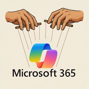 Mastering Microsoft 365 with VOSS - hands pulling puppet strings attached to Microsoft 365
