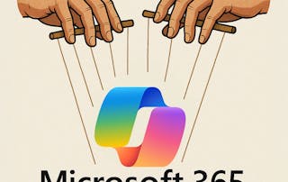 Mastering Microsoft 365 with VOSS - hands pulling puppet strings attached to Microsoft 365