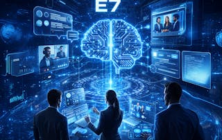 Microsoft E7: AI-powered productivity meets smarter licensing blog image- image of business people in space in a meeting