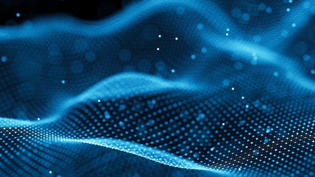 Dark abstract mesh background representing the automation fabric