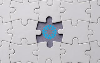 Plain white jigsaw with piece missing and filled with VOSS logo - used in 'Is UC analytics the missing layer in your business?' blog