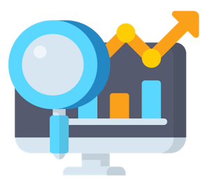 Analytics and reporting colour icon