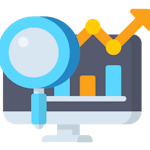 Analytics and reporting colour icon