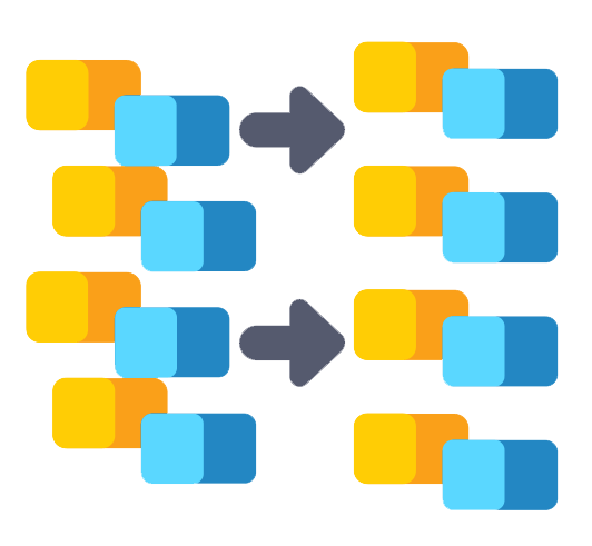 Integration and compatibility colour icon