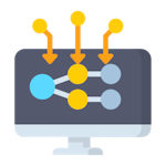 Scalability and migration colour icon