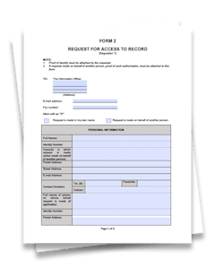 PAIA - Form 2: Request for Access to Record