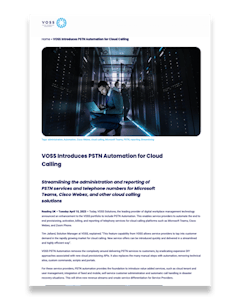 PSTN Automation for cloud calling - image of VOSS press release