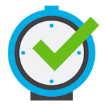 Realtime icon - clock with a tick instead of hands