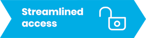 Streamlined access blue arrow icon