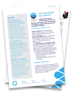 VOSS Automate Self Service solution sheet cover