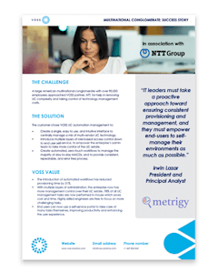 VOSS case study - Multi-national conglomerate takes control of spiralling costs with VOSS
