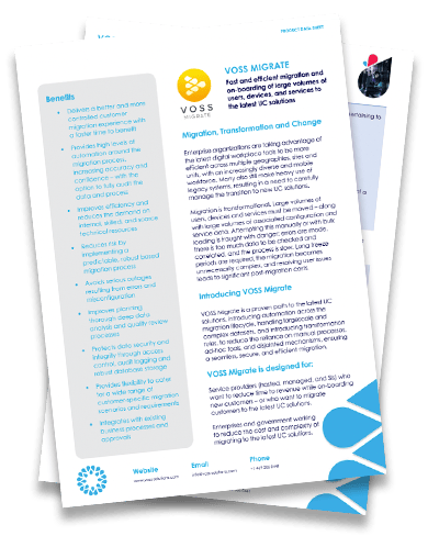 VOSS MIgrate solution brochure image